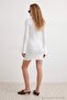 Ekru Düz Bodycon Midi Triko 100% Polyester Elbise TBESS26EL00028 - 4