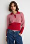 Wardrobe Essentials Red*001 Striped Polo Neck Fitted/Blouseable Knitwear Sweater Twoaw27Kz00082 - 2
