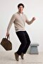 Siyah Kadife Beli Lastikli Normal/Regular Fit Erkek Pantolon TMNAW27PL00006 - 10