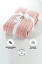 Square Pattern Double Bed Cover Set 100% Cotton Stone Washed 3 Piece Fiber Filled Soft Powder - 2