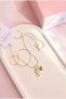 Xuping Necklace Women's Gold Color Letter F and Heart Zircon Stone Steel Necklace - 4