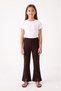 Girl's Tights with Stone Slit Detail - Brown - 2