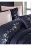Piraye Embroidered Duvet Cover Set - Navy Blue - 3