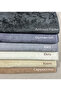 Sofa Bed Cover – Non-Slip Base with Sponge Velvet Fabric Smoke Gray Embossed Print - 3
