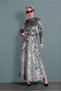 Lace-Up Collar Velvet Dress 40380 - 2
