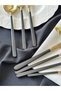 Allegra Black&gold 42 Pieces 6 Person Fork Spoon Knife Set - 7
