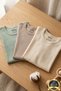 Premium Ribbed Fabric 100% Organic Cotton 3-Piece Baby Boy Short Sleeve Bodysuit Set with Snap Fasteners - 3