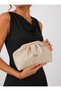 Wicker Look Beige Faux Leather Clutch Daily and Evening Dress Women's Bag