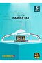 5-Pack White Non-Slip Hangers 42cm Stainless Steel Hooks RF13182