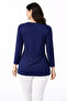 New Pattern Stone Embroidered Round Neck L Stretch Fabric Mother Combed Cotton Blouse 6670 - 6