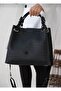 Women's Black 5 Compartment Shoulder Bag Crossbody Messenger Bag - 6