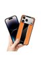 Apple iPhone 18 Pro Compatible Case Premium Leather Case Orange - 3