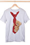 Bear Printed Tshirt with Tie Design, Teddy Bear Printed Tshirt, Funny Cute Gift Tshirt