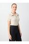 Stone Slim Fit Short Sleeve Polo Collar Knitted Blouse - 5