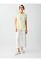 Light Yellow Relaxed Fit Round Neck Off Shoulder Knitted Blouse - 2