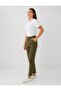 Khaki Normal Waist Normal Leg Gabardine Trousers - 2