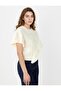 Ecru Crew Neck Hair Knit Patterned Knitwear Sweater - 4