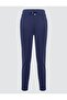 Navy Blue Straight Cut Regular Leg High Waist Knitted Pants - 6