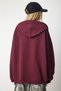 Women's Burgundy Hooded Zippered Oversize Sweatshirt UB00124 - 2