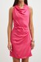 Pink Jacquard Halter Neck Dress - 4