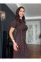 Brown Side Tie Modal Dress - 8