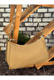 Beige Faux Leather Strap Daily Women's Hand Shoulder Bag - 3