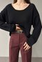 Oval Collar Soft Textured Knitwear Sweater - 4