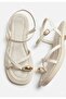 Women's Beige Ring Toe Eva Soft Sole Stitched Buckle Sandals - 2