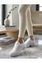 Women's White Silver Non-Yellowing Sole Sneaker Shoes - 2