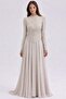 Exclusive Islamic Evening Dress with Sequin and Bead Patterned Chiffon Combination Taş 1066