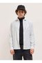 Men's White with Green Stripes Slim Fit Casual Shirt for Every Occasion