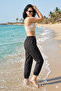 Water-Repellent Pants with Elastic Cuffs and Swimwear