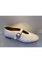 Genuine Leather Buckle-Studded Women's Ballerina Shoes - 2