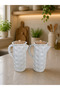 Beaded 2-Piece Porcelain Oil and Vinegar Bowl Set with Wooden Lid, Sauce Bowl for Countertop - 2