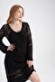 Openwork Long Knitwear Dress - 2