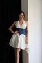 Denim Corset Detailed Mini Dress - 8