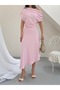 Women's Pink Dress Asymmetrical Cut One Shoulder Draped Midi Length Dress - 6