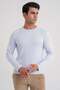 Slim Fit Stretch Cotton Long Sleeve Ice Blue T-Shirt Ts 870 - 3