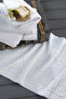 4-Piece Bathroom Foot Towel Set White Striped 50X70 cm - 2
