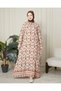 Drawstring Collar Floral Print Hijab Dress Comfortable Fit Spring Season Mother's Prayer Hijab Dress - 7