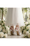 Asmara Bow Stone Embellished White Heeled Shoes - 4
