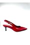 Genuine Leather Red Open-Back Women's Stiletto - 2