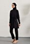Full Covered Hijab Swimsuit Black Draped Comfortable Fit 1429/01 - 2