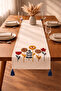 100% Cotton Linen Bohemian Punch Embroidered Table Runner – 40X 130 Elegant and Natural Tablecloth - 2