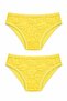 2-Pack Women's Lace Front Bikini Panties with Flat Back and Thin Elastic Economical