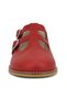 Genuine Leather Red Buckle Girls' T-Bar Ballerina Shoes - 4