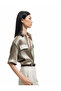 Short Sleeve Satin Shirt with Flap Pocket Detail - 2