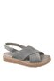 Women's Genuine Leather Sandals Comfortable Cross-Strapped Gray 0311 - 3