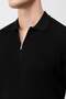 Black Comfort Slim Zippered Men's Knitwear T-Shirt - 4