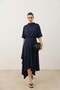 Navy Blue Voluminous Skirt Blouse Women's Set